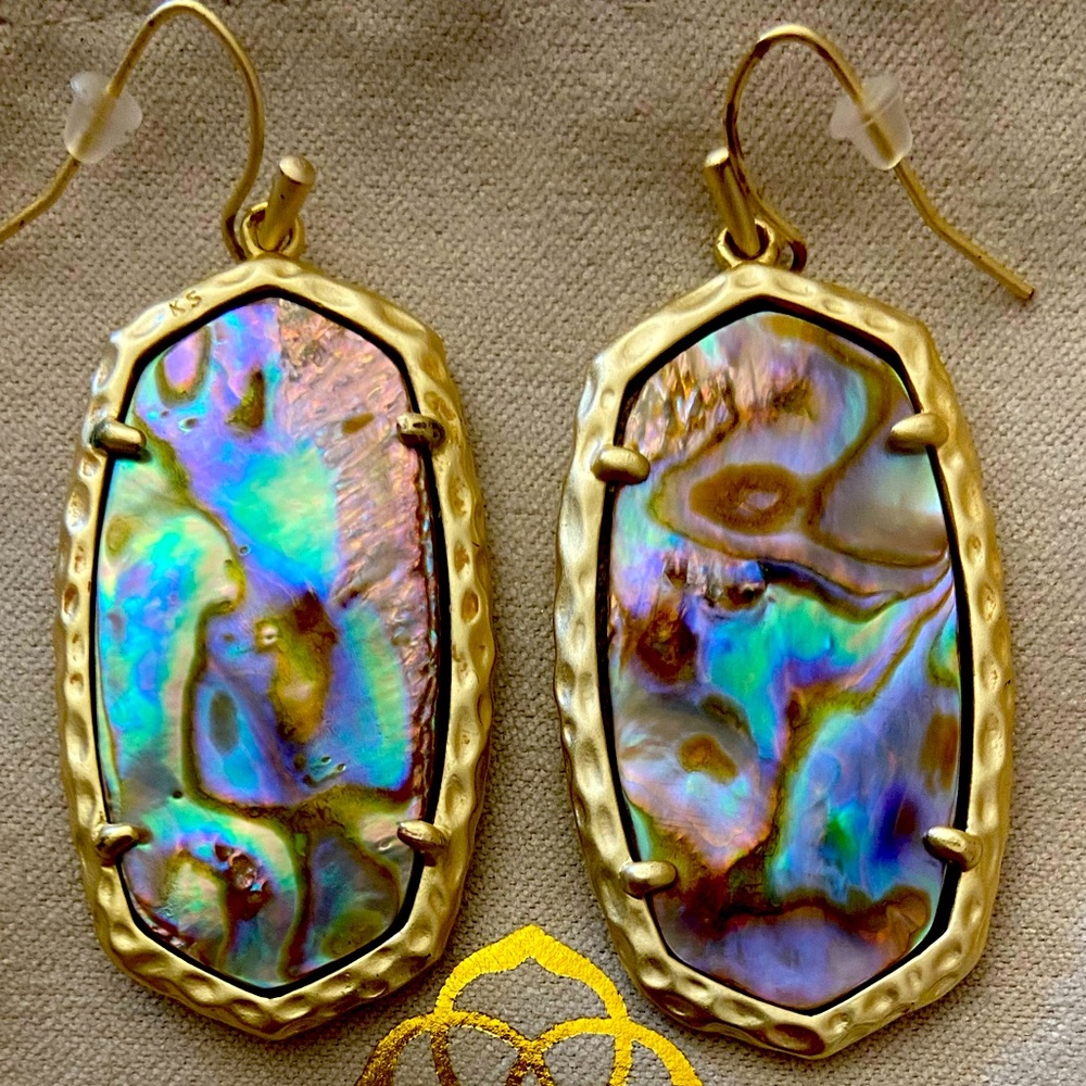 Custom Kendra Scott. Ella Earrings White Abalone Stones